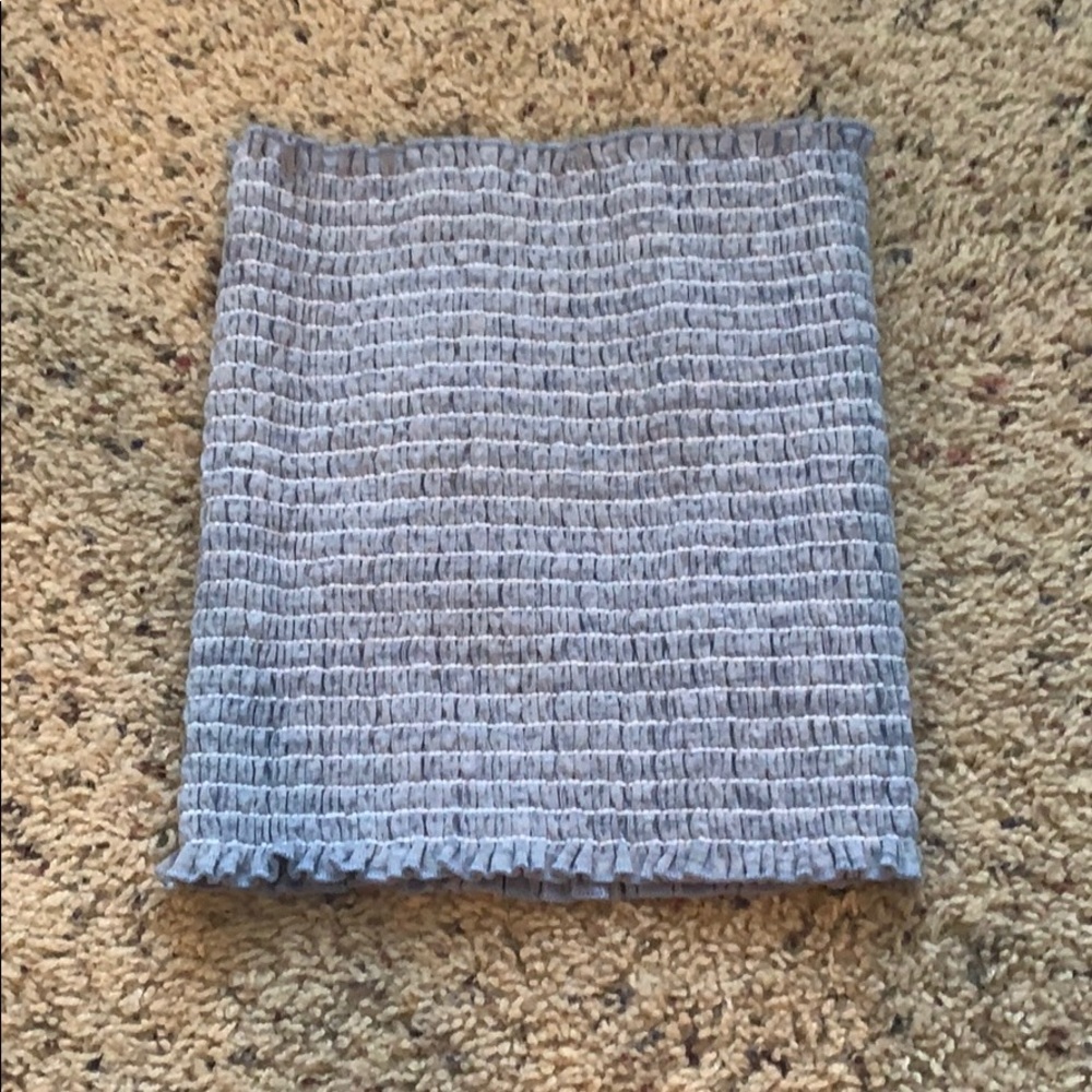 Cropped light blue tube top